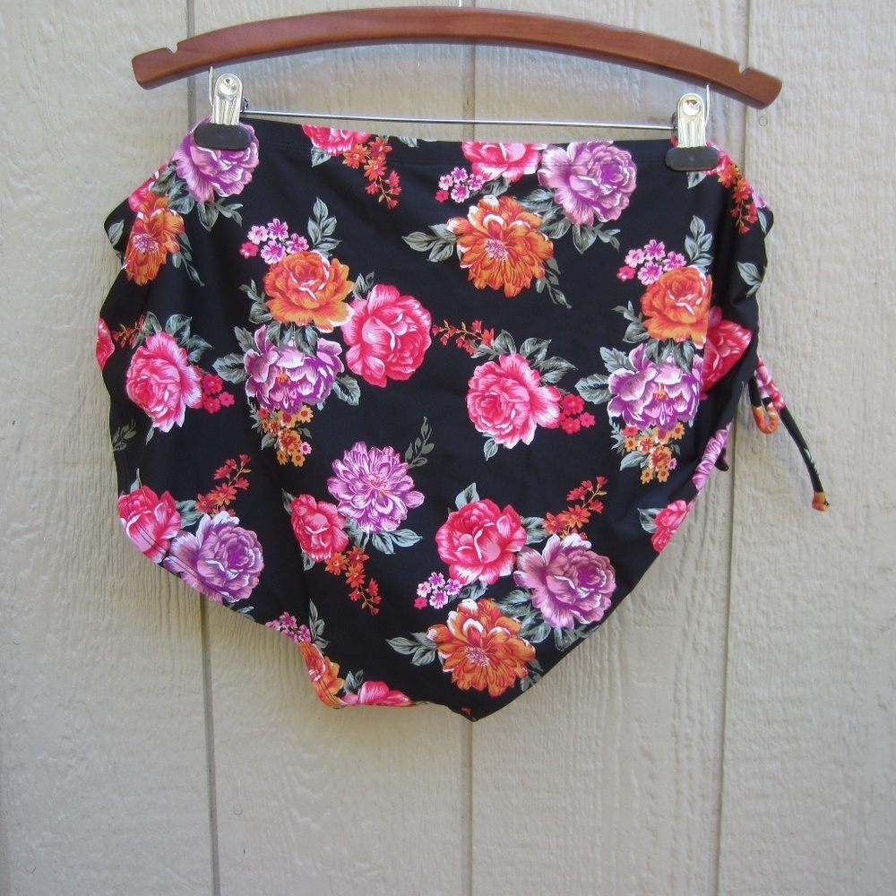 Terra and Sky Swim Bottoms Women's Plus Size 4X 28W 30W Floral Mid Rise Swimwear - Picture 2 of 16